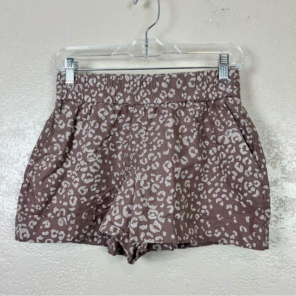 Chosse 5 Ítems For $30  A New‎ Day Shorts XS Brown Animal Print Linen Rayon